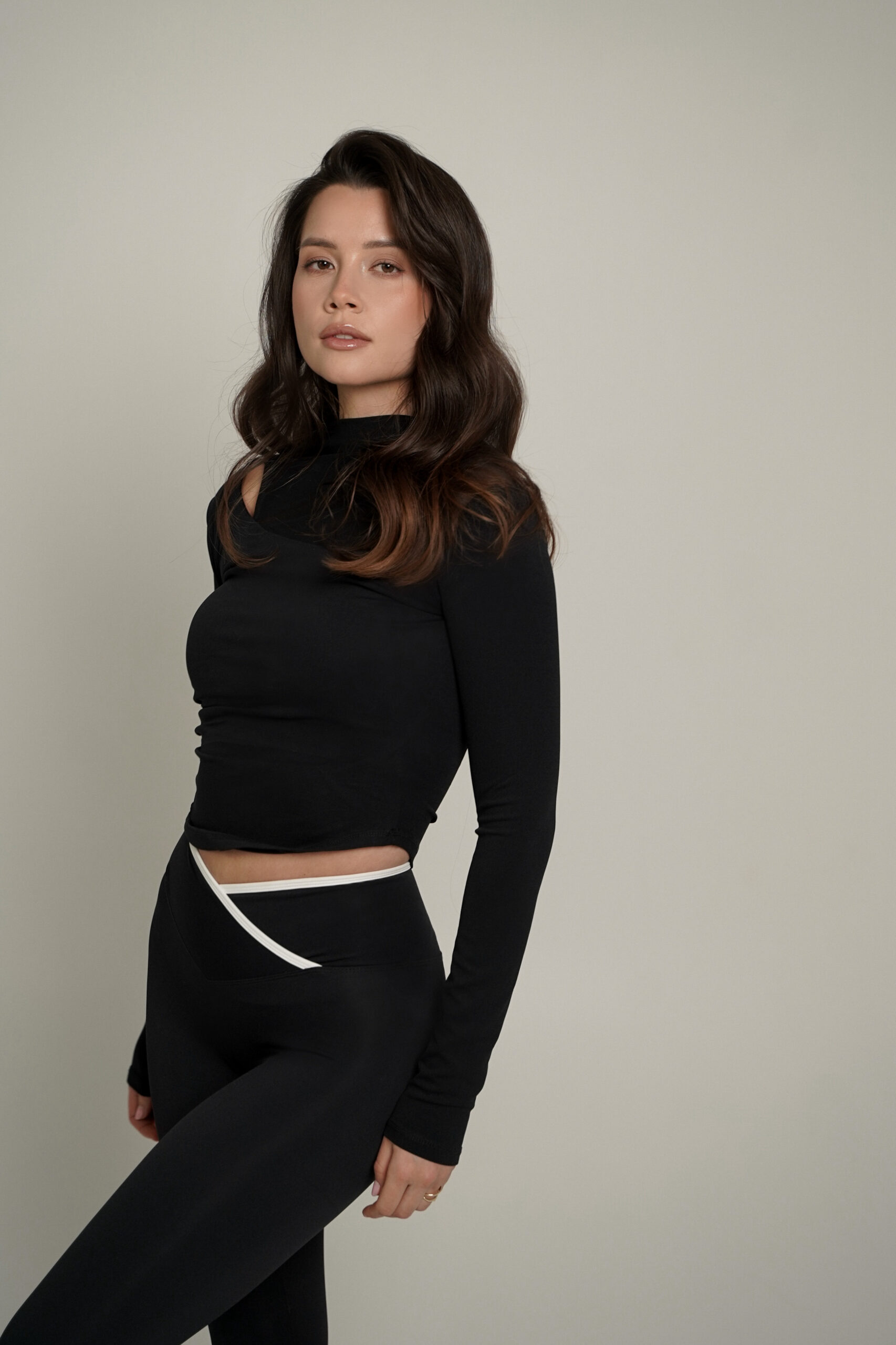 Asymmetrical Mesh Top- Black