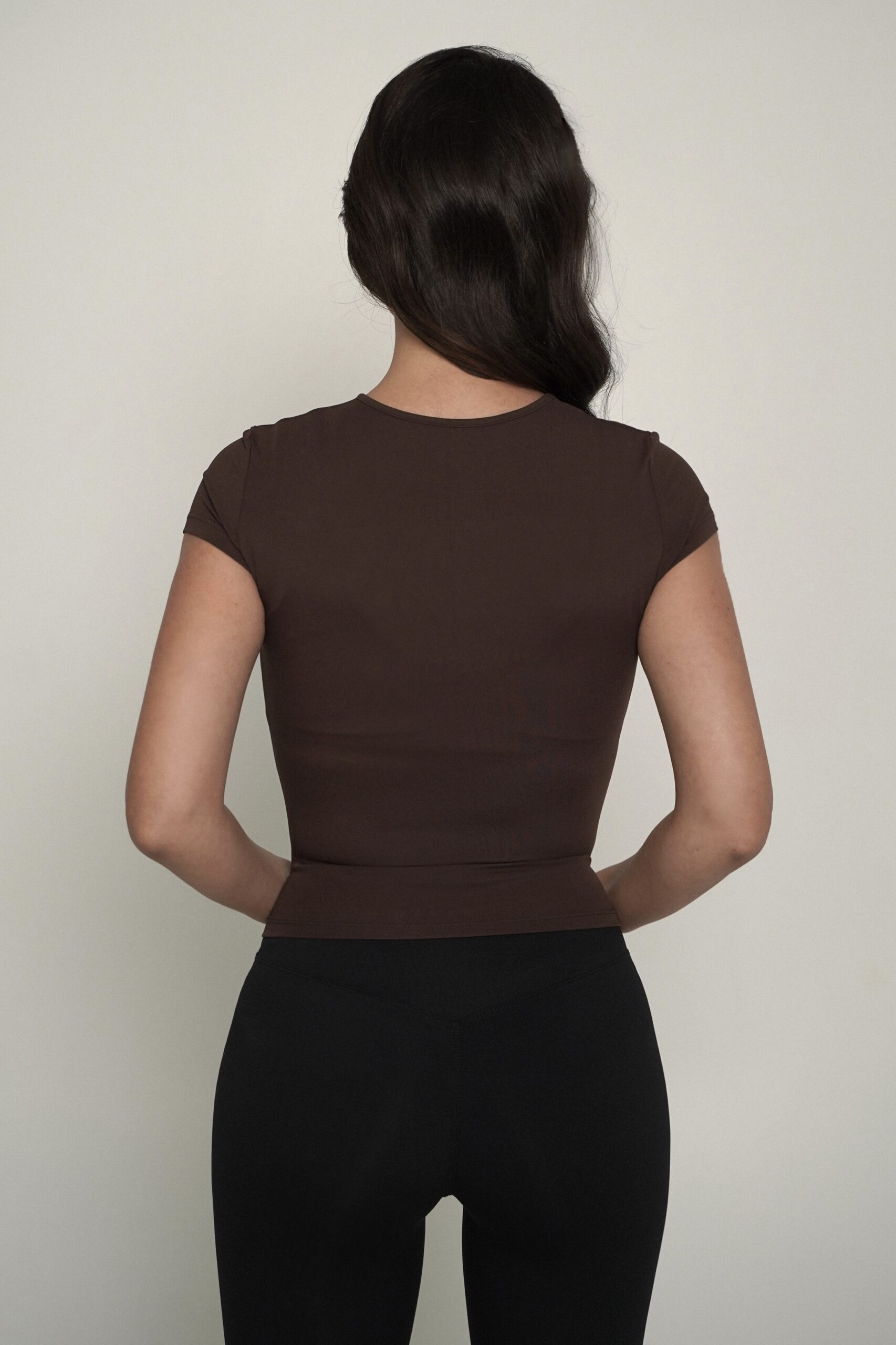Short Sleeve Top- Coffee